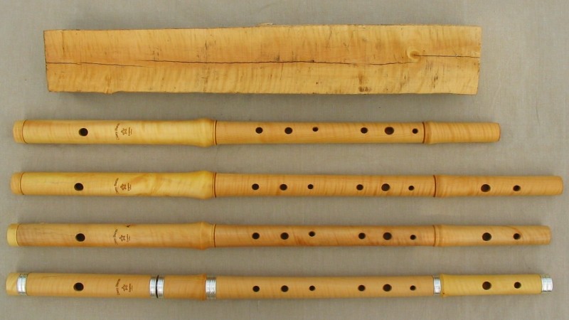 [ Curly boxwood futes, with curly boxwood half-log ]